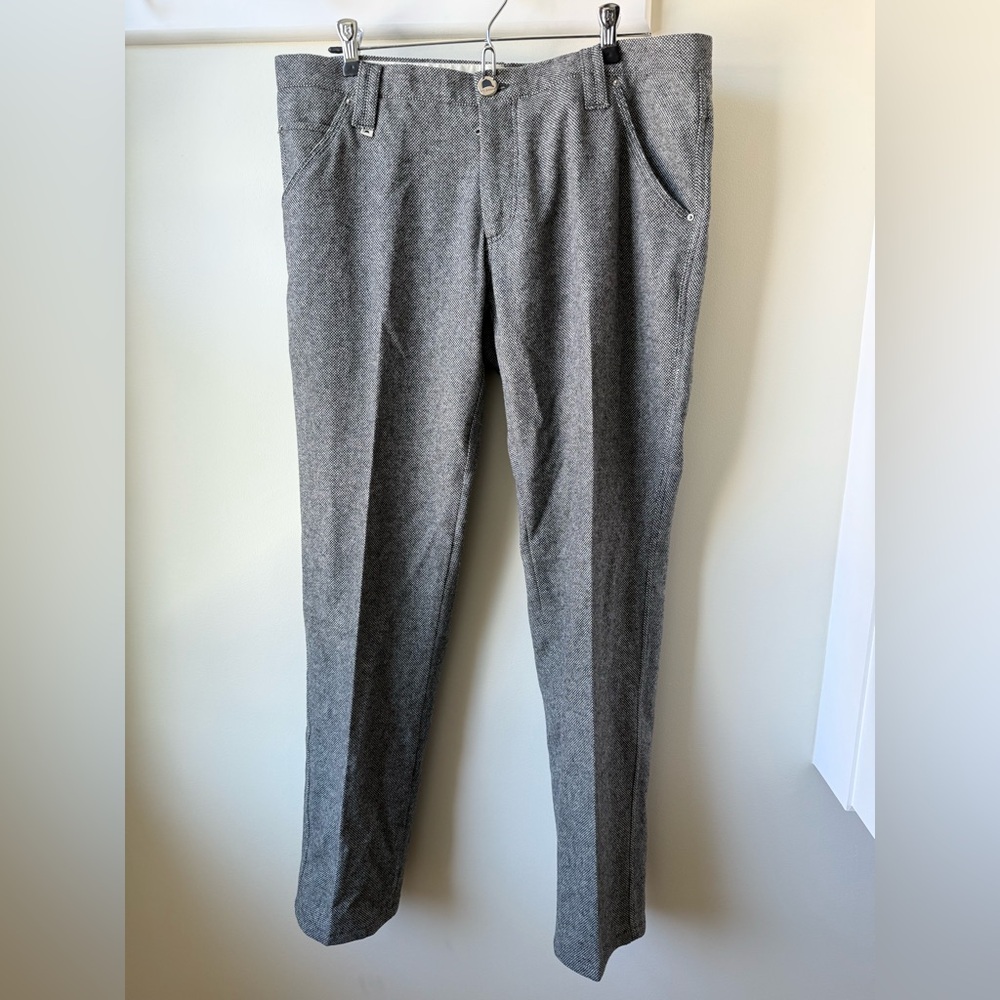 WHIPCORD Wool Tweed Pants Trousers Classic Dark Academia Preppy Italy 34‎